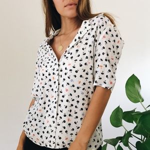 Oliviaceous Floral Button Up Blouse